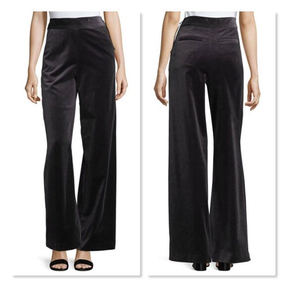 ✨ FRAME ✨ Velvet High-Waist Wide-Leg Pants - [Size 6, Black] - Picture 1 of 11